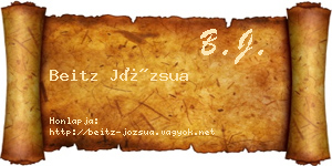 Beitz Józsua névjegykártya